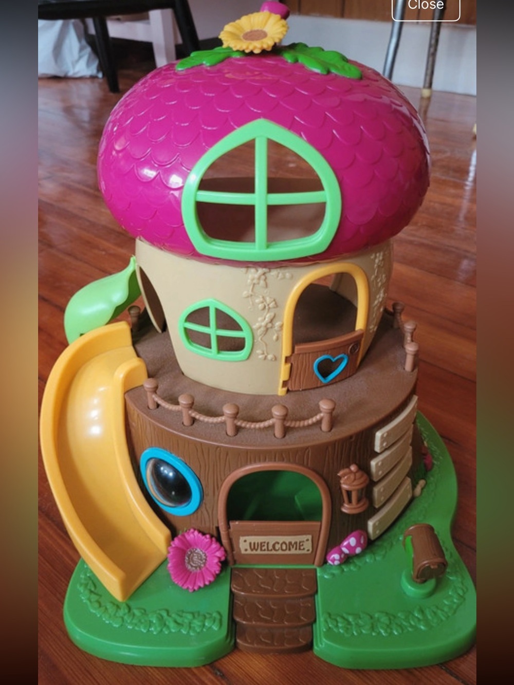Vintage original Pink and Green Mushroom Playhouse Toy - Kids Toys